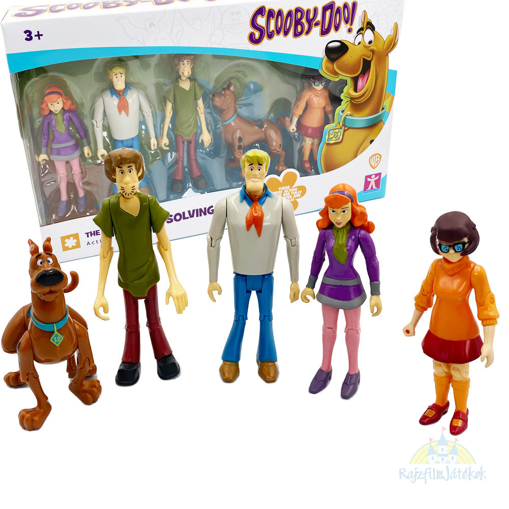 Scooby-Doo eredeti, mesebeli gumírozott prémium figura szett díszdobozban