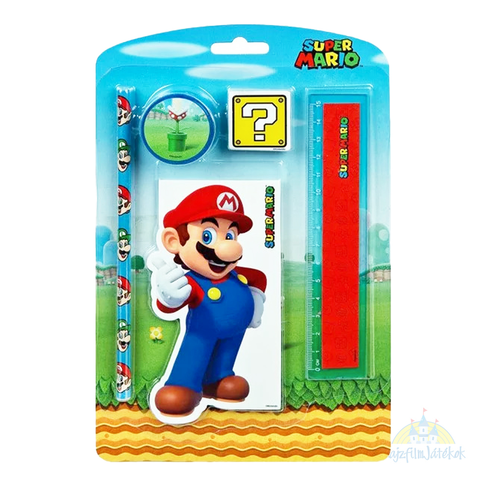 Szuper Márió rajz szett 5 db - os - Super Mario ceruza szett 