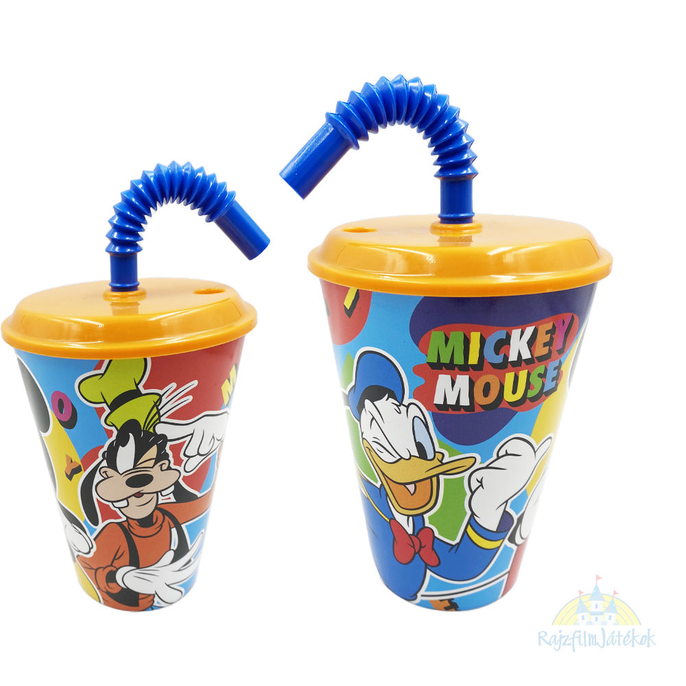 Mickey egér Disney szívószálas műanyag pohár