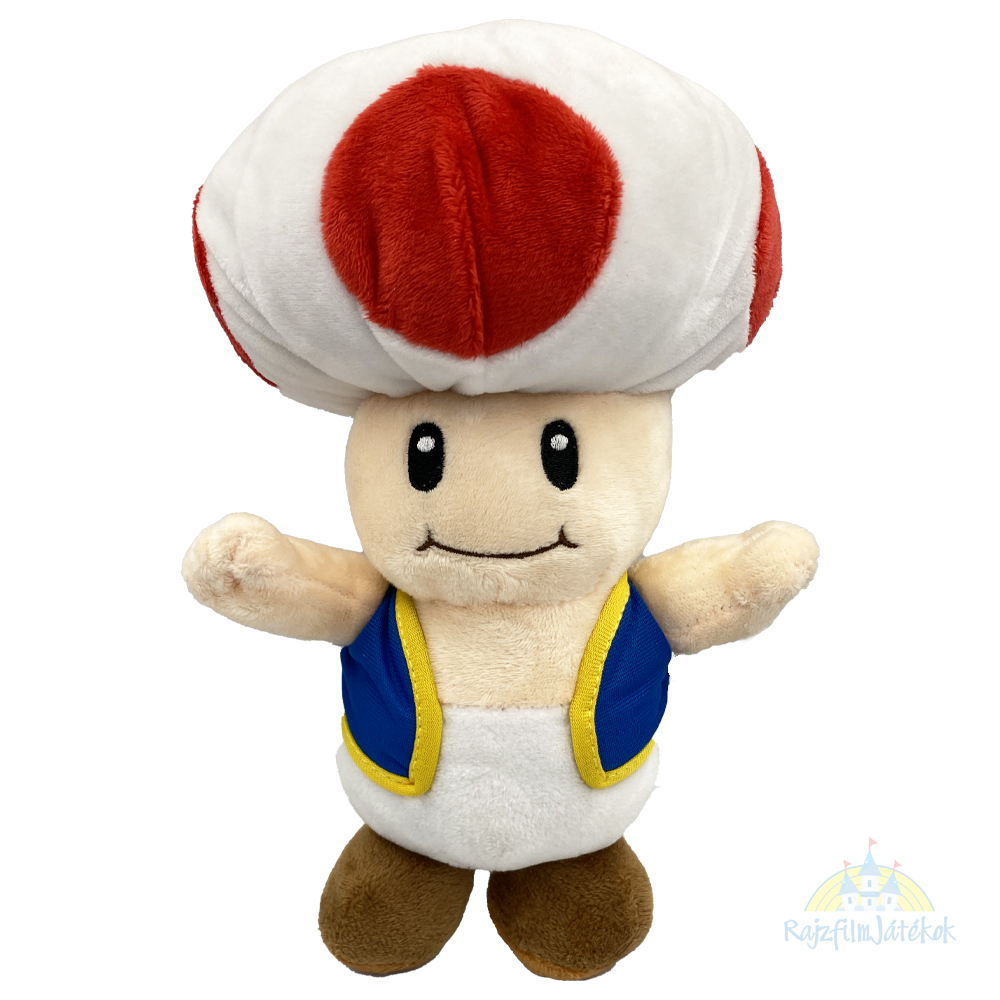 Szuper Márió Toad plüssfigura 27 cm - Super Mario Toad plüss