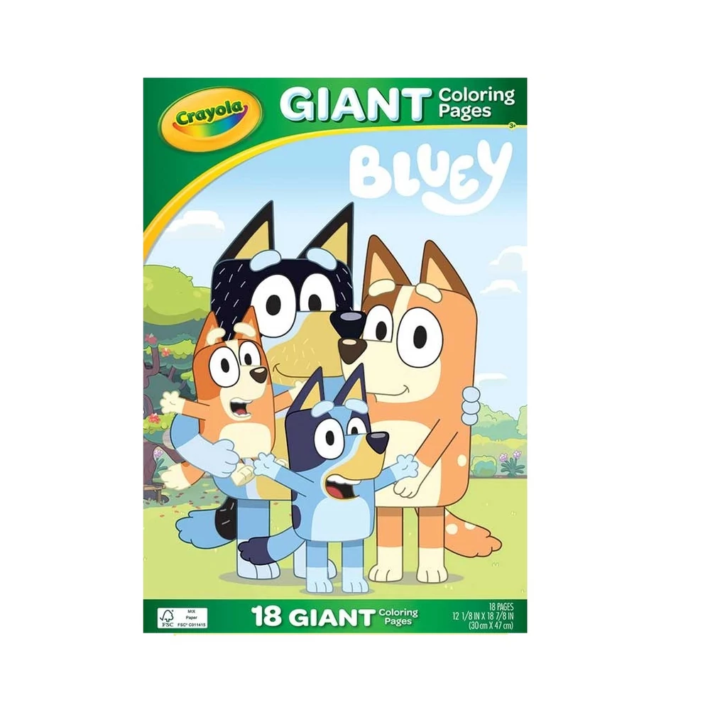 Bluey kiszínezhető poszter szett rengeteg matricával - A3