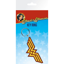 Wonder Woman logós lapos gumírozott kulcstartó