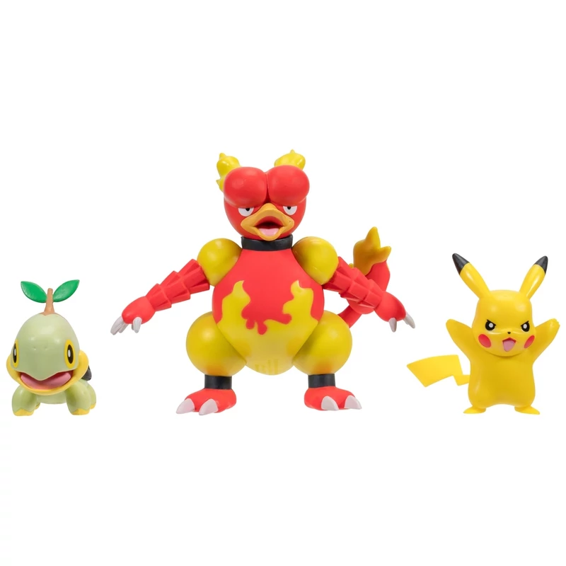 Pikachu Turtwig Magmar figura 3 db - Pokémon 