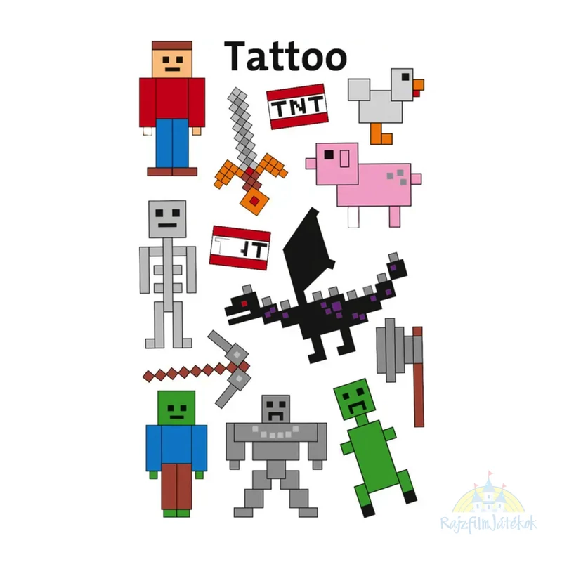 Minecraft tetovalás 13 db