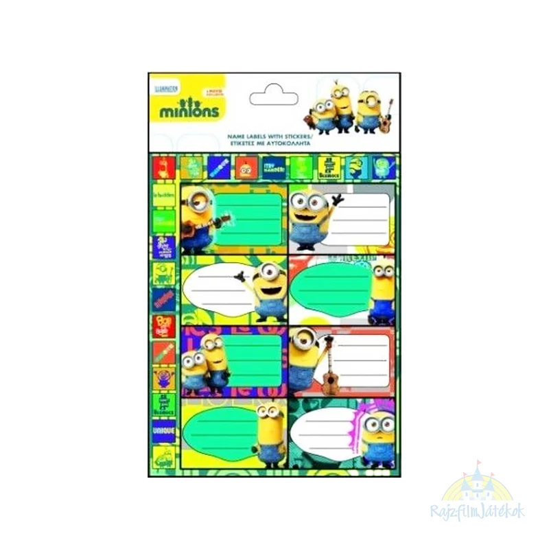 Minion füzetcímke 8 db - matricával