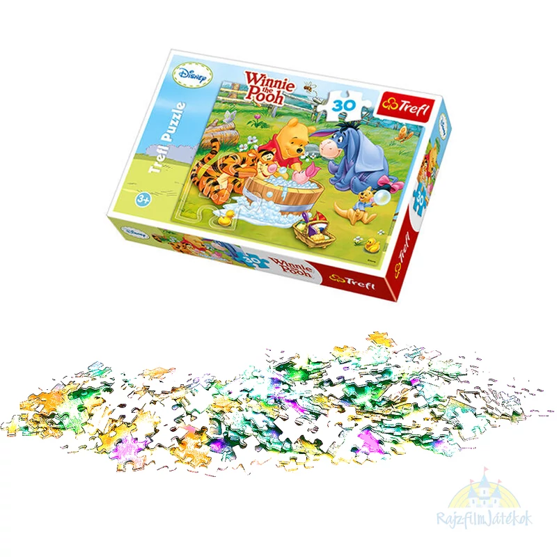 Micimackó puzzle 30 db - Malacka pancsol