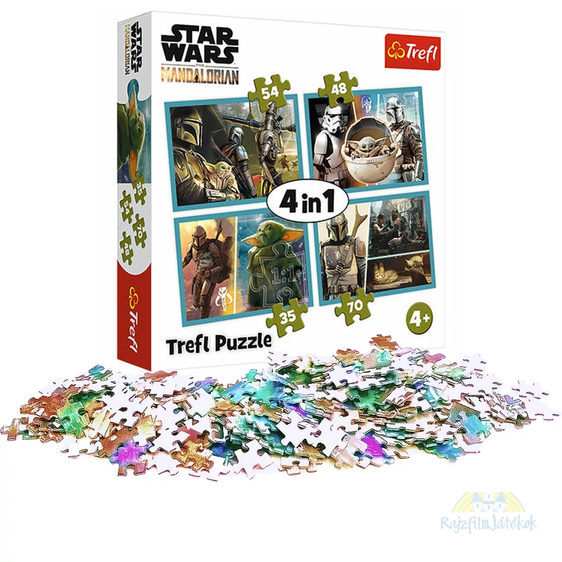 Star Wars 4 in 1 kirakós - Mandalorian World puzzle