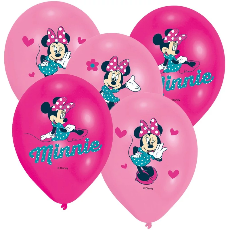 Minnie Mouse  léggömb 6 db-os - Minnie egér lufi szett