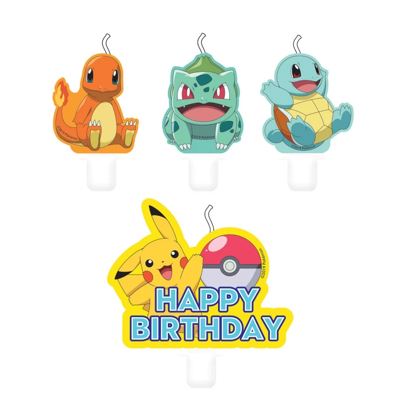 Pokémon torta gyertya szett  4 db - os Pokémon torta gyertya