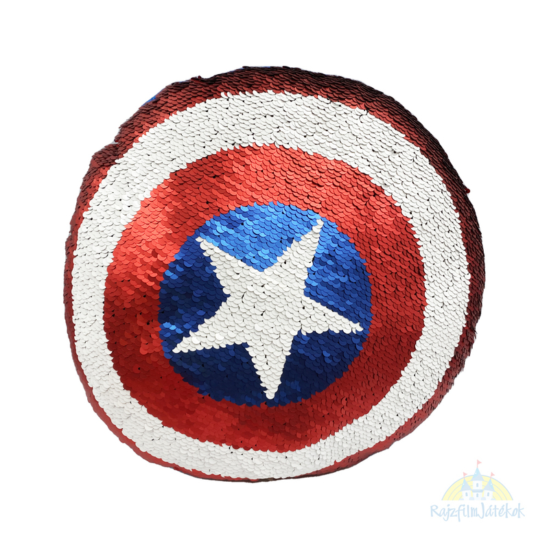 Avengers Bosszúállók Amerika kapitány átfordítható flitteres formapárna
