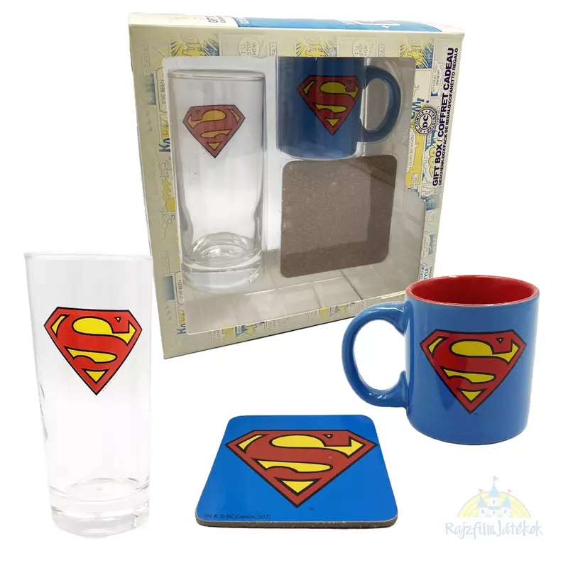Superman pohár, bögre, poháralátét szett