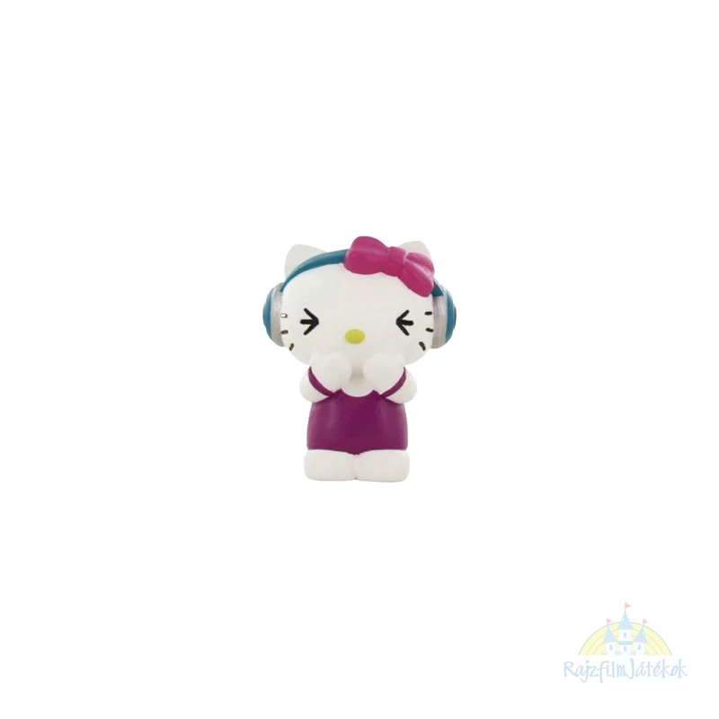 Hello Kitty figura 6 cm - fejhallgatóval