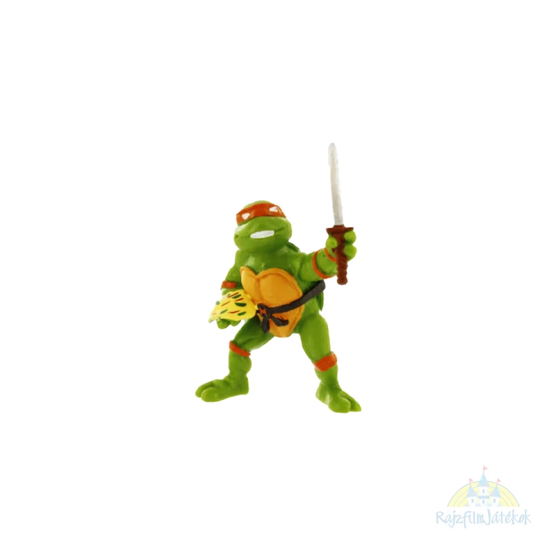 Michelangelo teknőc gumírozott műanyag figura 7 cm