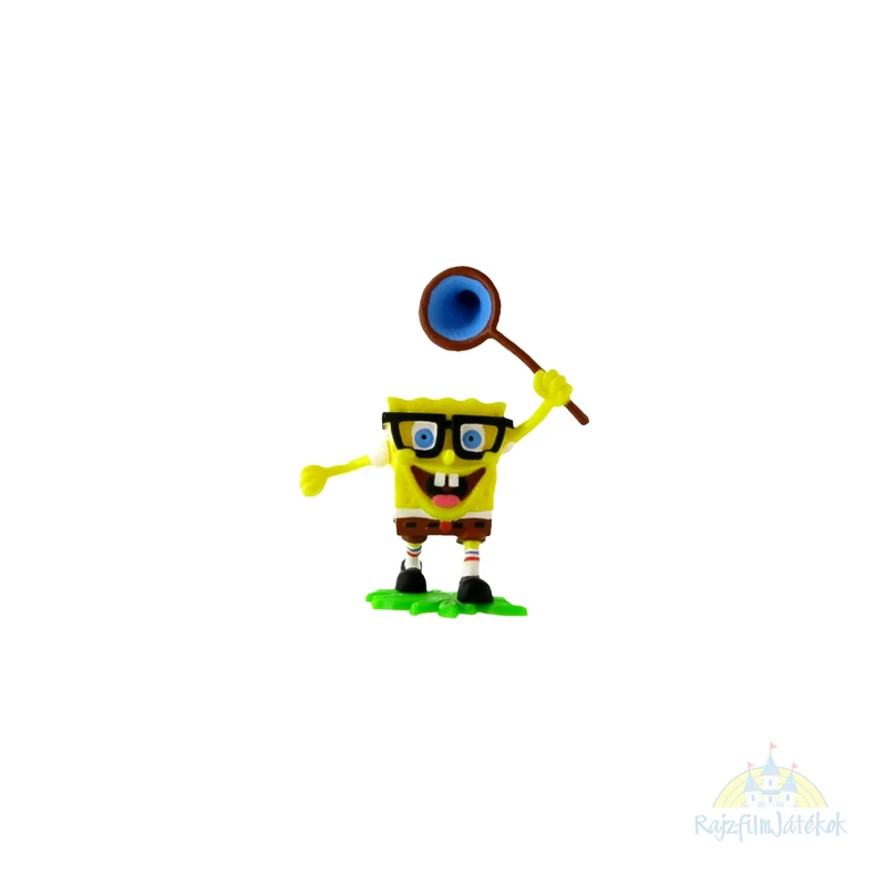 SpongyaBob figura 7 cm - lepkehálóval
