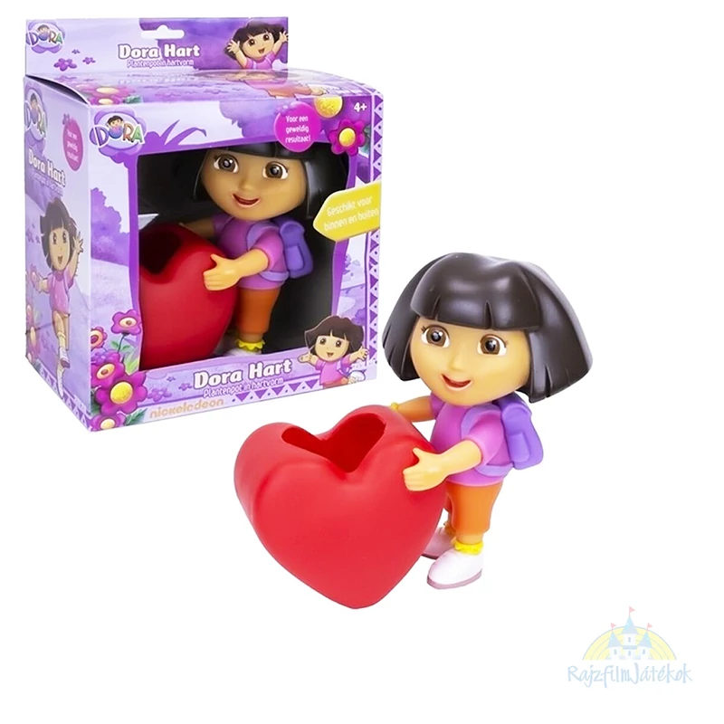 Dóra a felfedező figura 20 cm - szivecskével