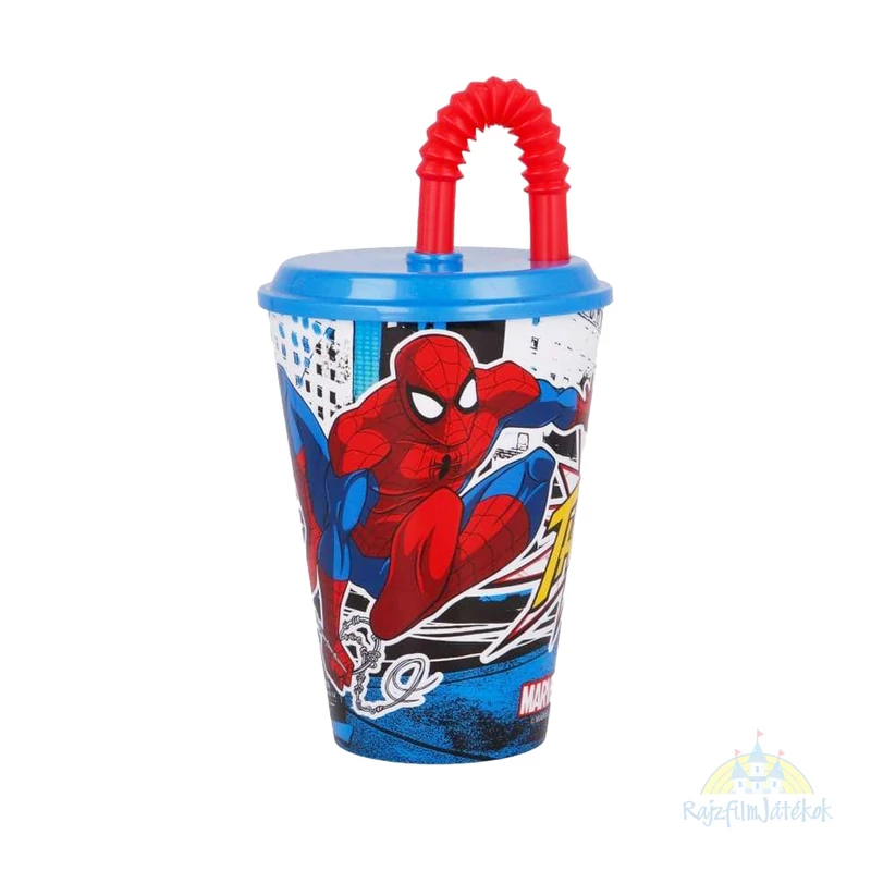 Marvel Pókember műanyag szívószálas pohár - Spiderman pohár