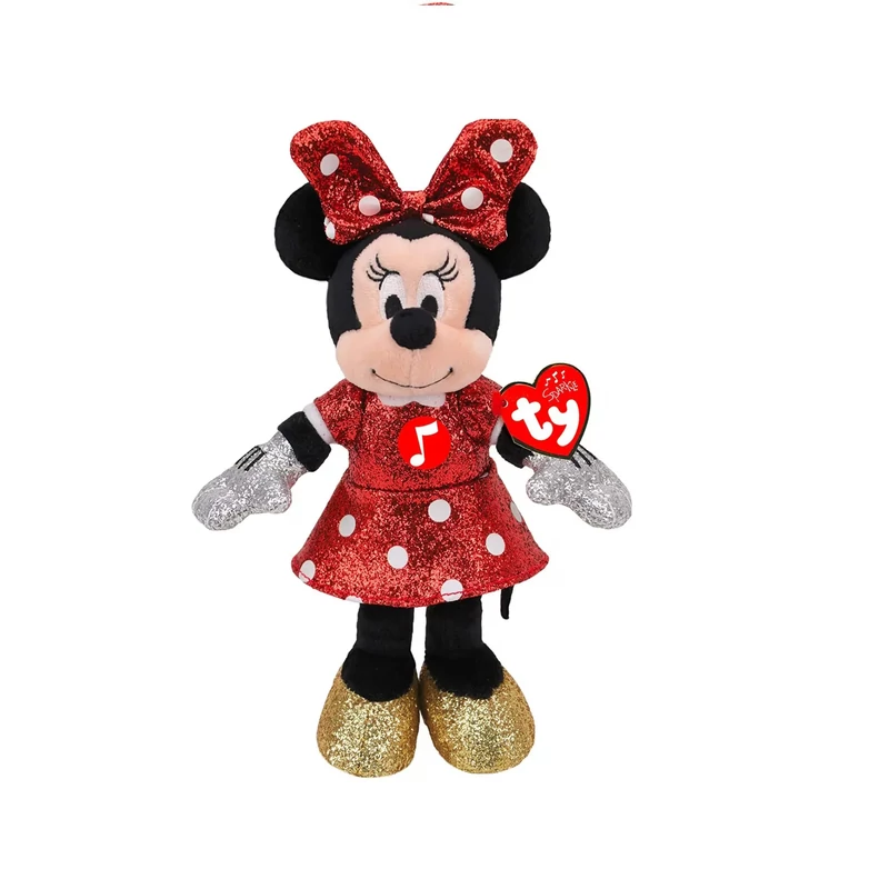 Minnie egér plüssfigura 38 cm - zenélő, csillogó