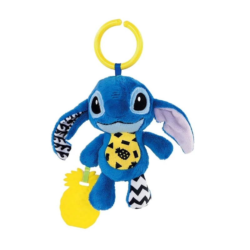 Stitch plüssfigura 15 cm kisbabáknak - rágókával és csipogással