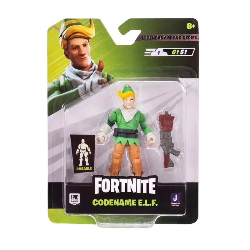 Fortnite figura fegyverrel 9 cm - Codename E.L.F.