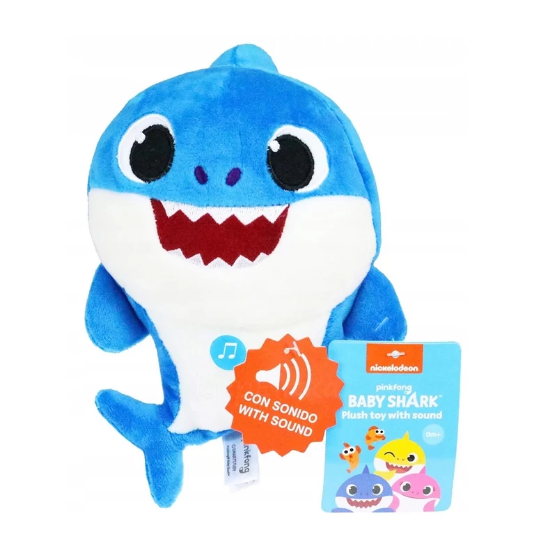 Baby Shark Apa cápa zenélő plüssfigura 17 cm - Apa cápa plüss