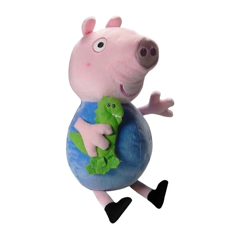 Peppa malac Zsoli kezében Dínó bácsival plüssfigura 28 cm - Zsoli plüss