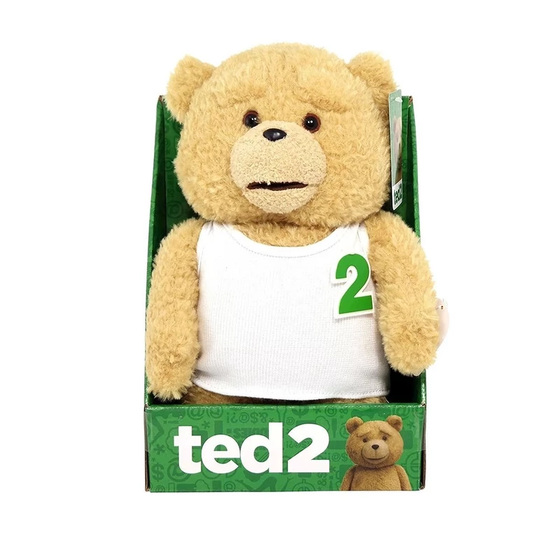 Ted angolul beszélő fehér trikós plüssfigura 26 cm - Ted plüss