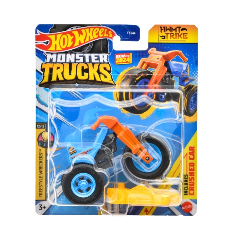 Monster Trucks jármű 10 cm fémből - HWMT Trike - Hot Wheels
