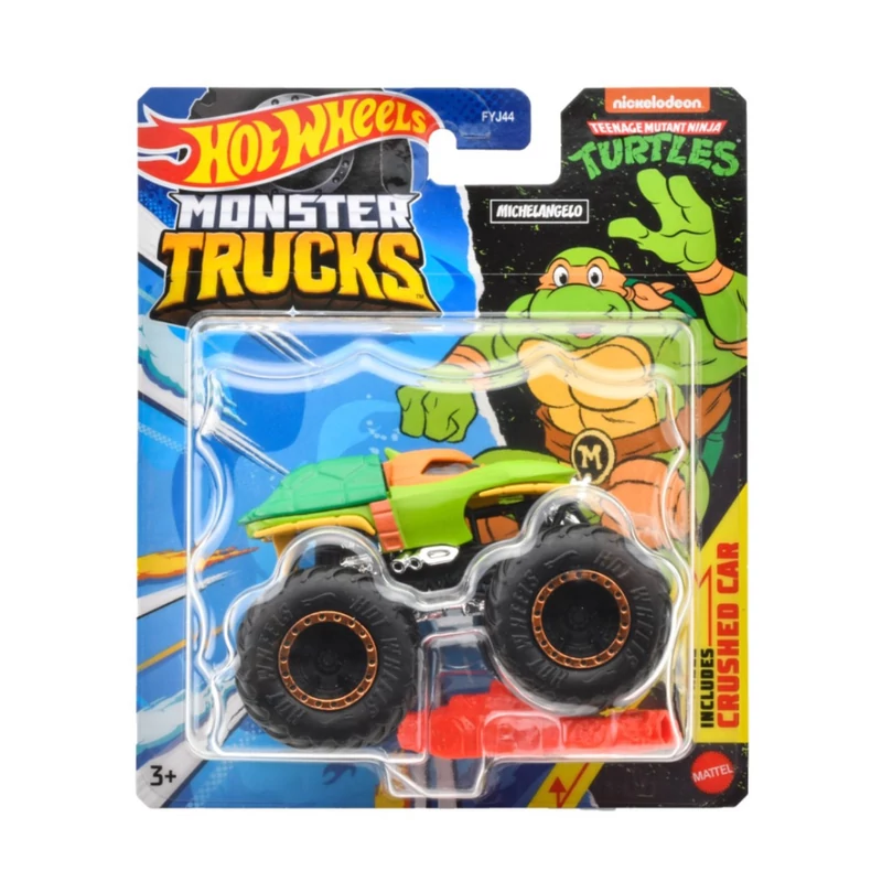 Monster Trucks jármű 10 cm fémből - Michelangelo - Hot Wheels