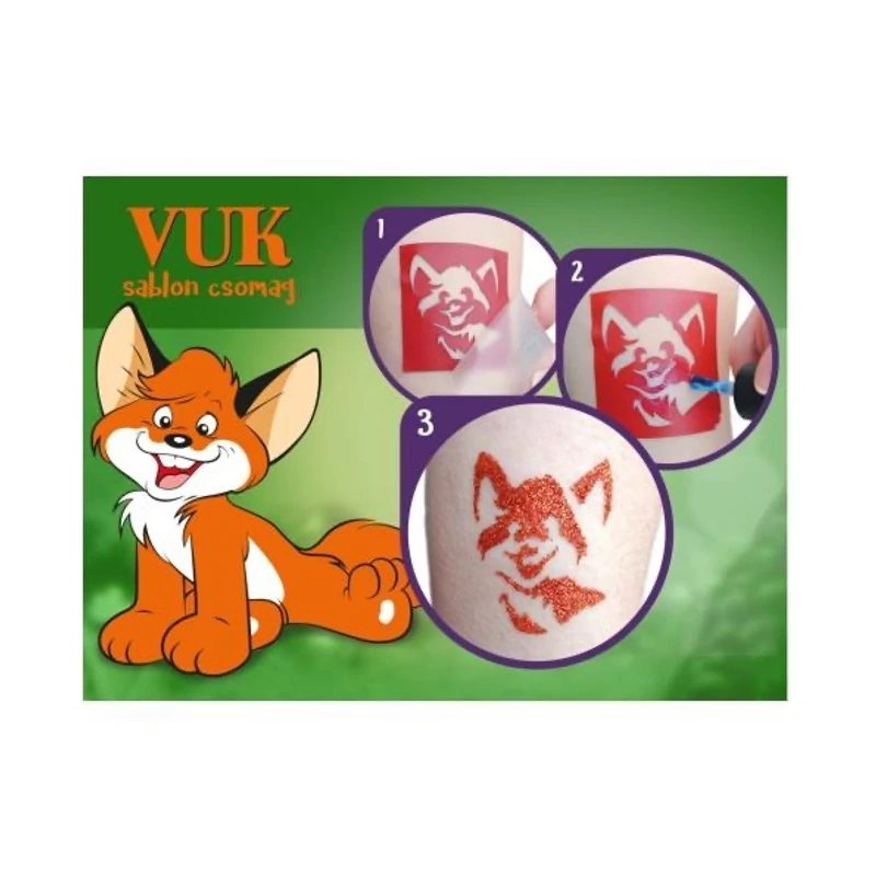 Vuk tetoválás sablon szett - csillám nélkül 