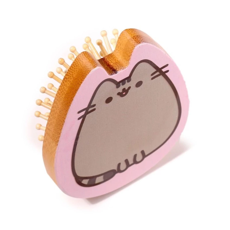 Pusheen cica hajkefe bambuszból