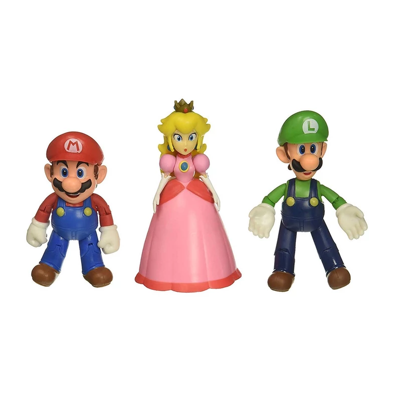Super Mario figura szett - Mario, Luigi, Peach hercegnő