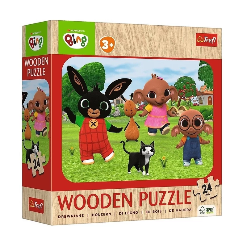 Bing nyuszi puzzle fából - 24 darabos