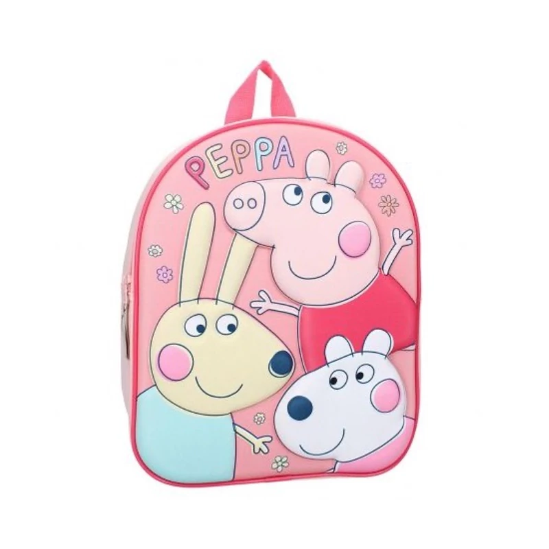Peppa malac hátizsák 3D - Peppa, Suzy bárány, Rebeka nyuszi
