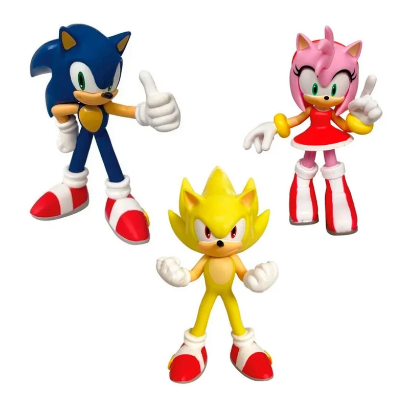 Sonic figura szett - Sonic, Amy Rose, Super Sonic