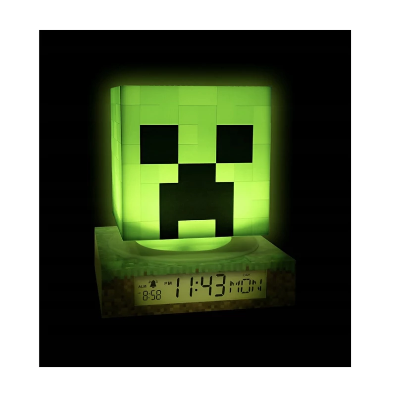 Minecraft figurás éjjeli lámpa és ébresztőóra - kettő az egyben