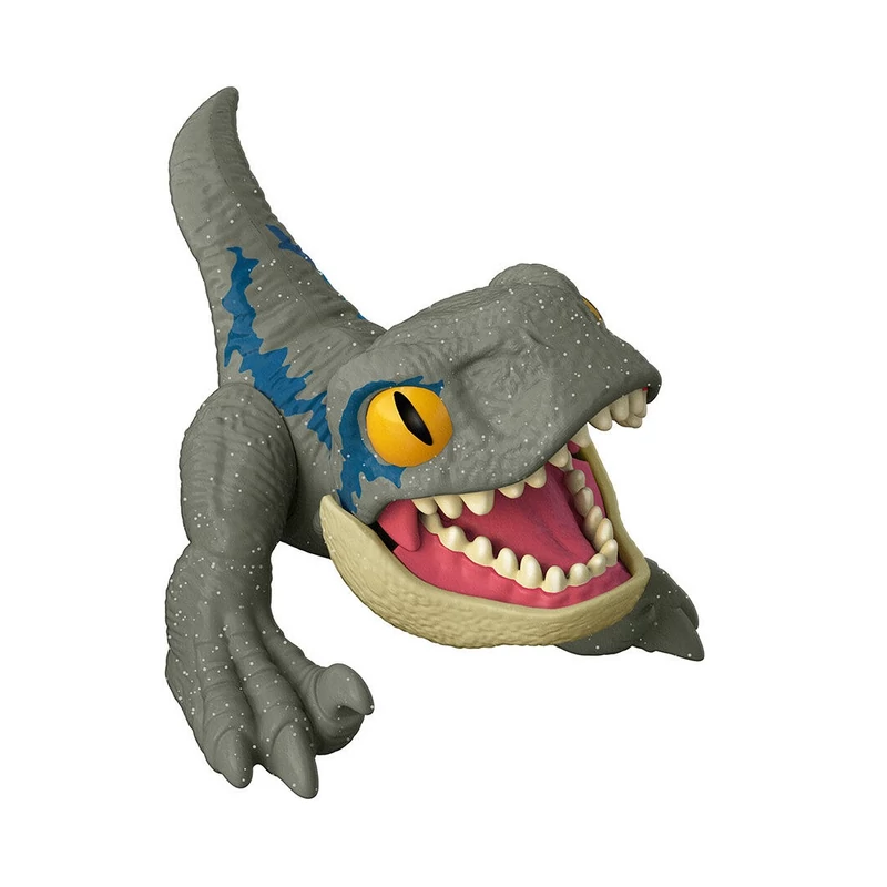Velociraptor Kék figura 7 cm - Jurassic World - nyomd le a fejét és &amp;quot;életre kel&amp;quot;