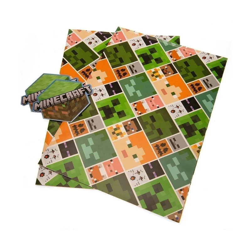 Minecraft csomagolópapír képeslapokkal