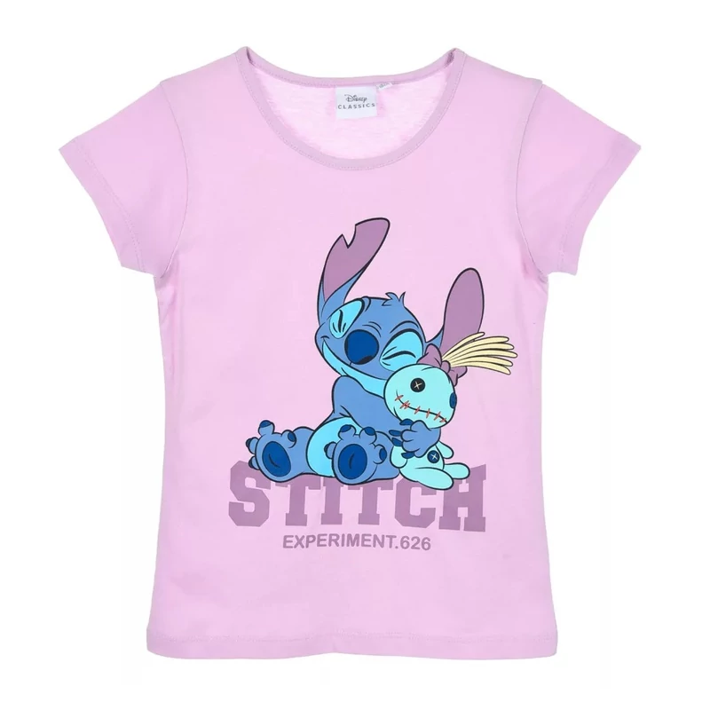 Stitch póló gyermekeknek - 98 - as méret - rózsaszín