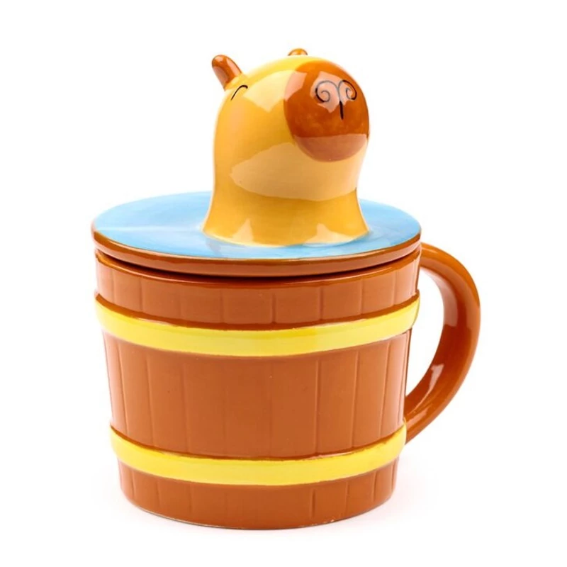 Capybara bögre fedéllel - kerámia