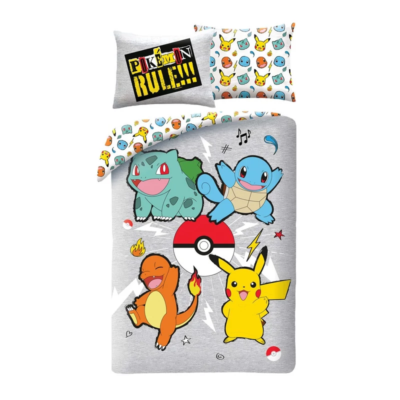 Pokémon Rule! ágyneműhuzat 140×200cm, 70×90 cm microfibre