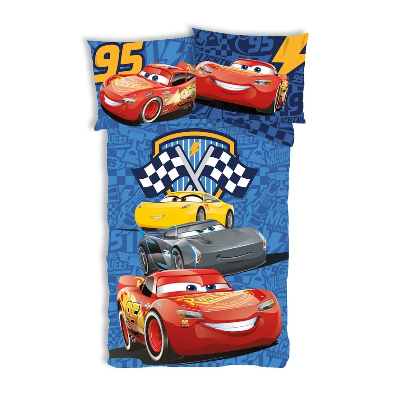 Disney Verdák Track Stars gyerek, ovis ágyneműhuzat 100×135 cm, 40×60 cm