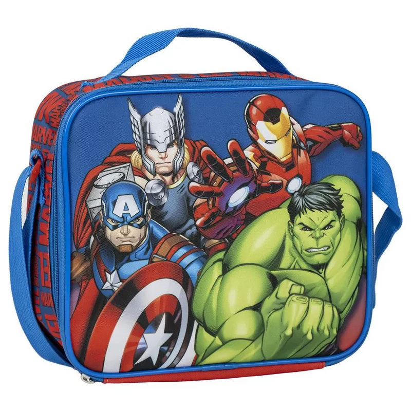 Avengers hőszigetelt uzsonnás táska 22 × 21 × 8 cm kék színben
