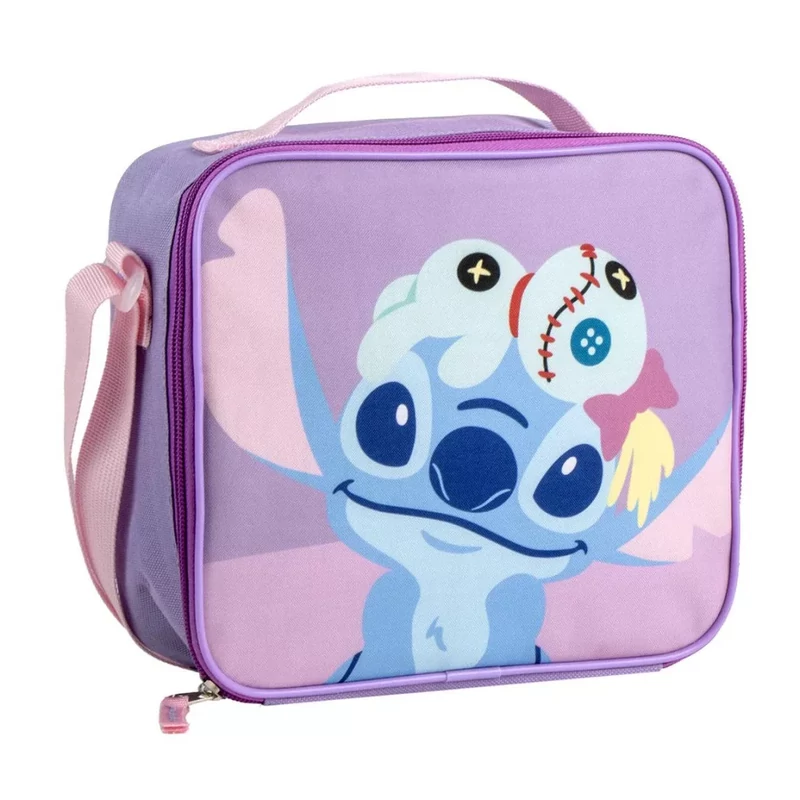 Disney Stitch Cheeky Chomp thermo uzsonnás táska 23,5 × 19,5 × 10 cm kék‑lila árnyalatban