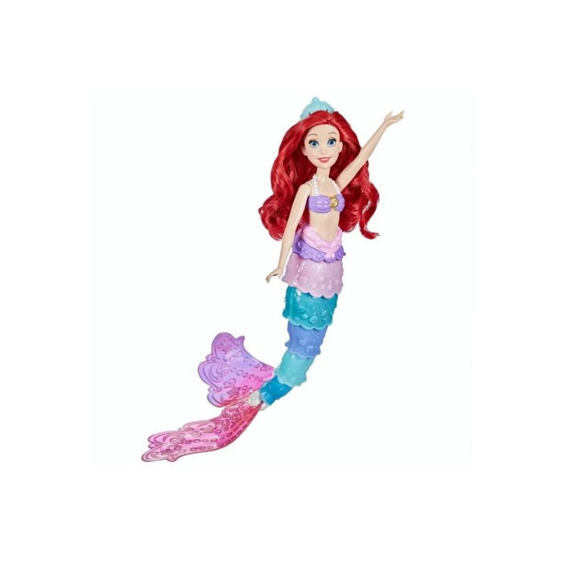 A kis hableány Ariel a kis szivárvány sellő színváltós mozgatható figura 29 cm