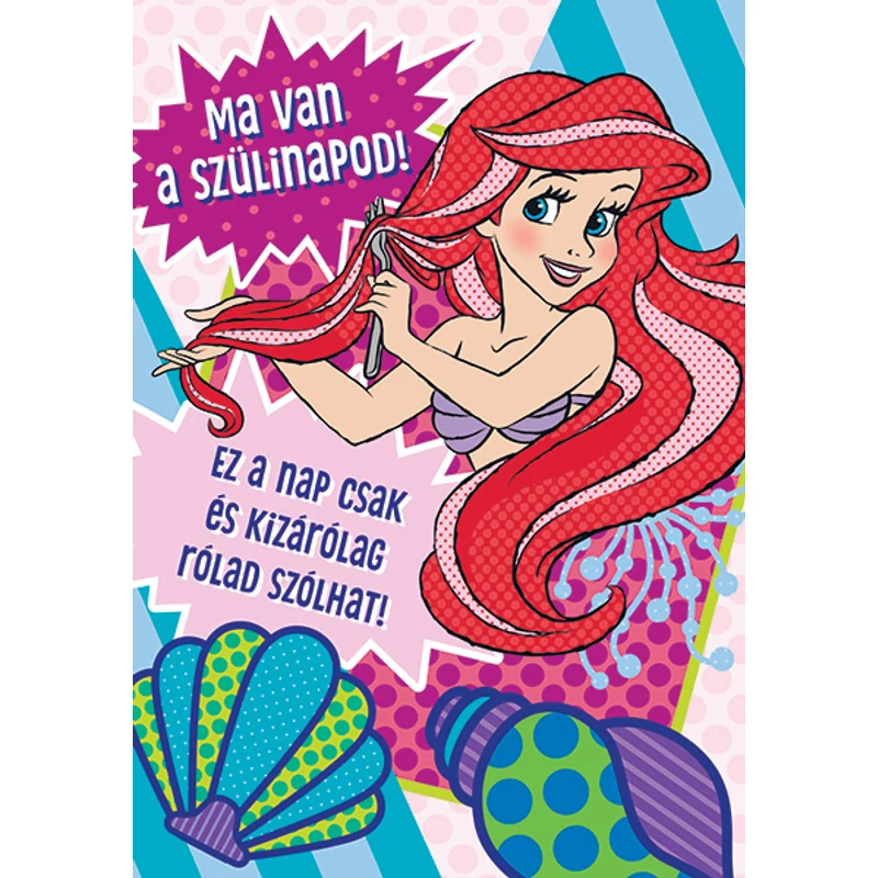 Képeslap - Ariel Disney hercegnő szülinapi kívánsága