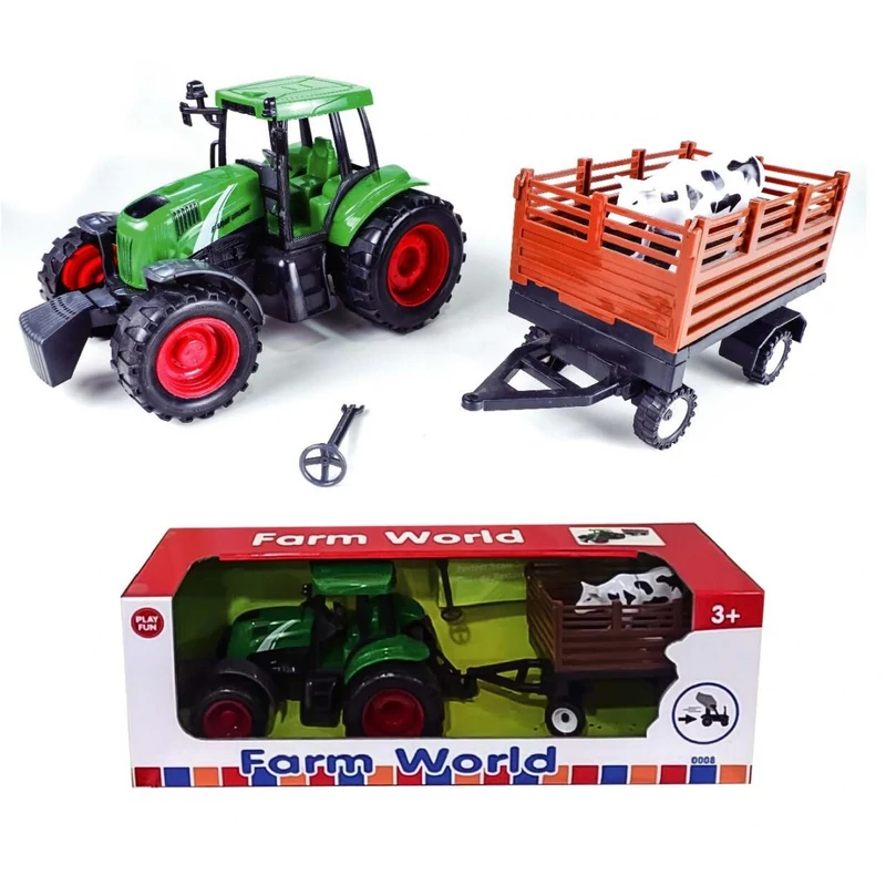 Traktor állatszállító utánfutóval 42 cm