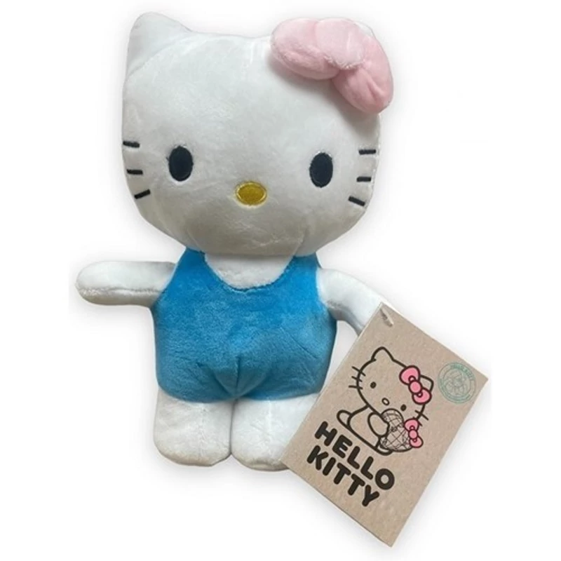 Hello Kitty puha kék ruhás plüssfigura 25 cm - Hello Kitty plüss