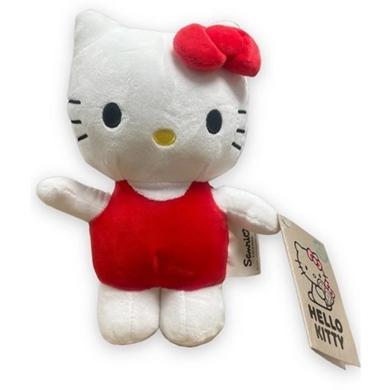 Hello Kitty puha piros ruhás plüssfigura 25 cm- Hello Kitty plüss