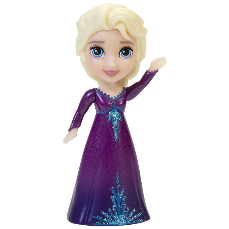 Jégvarázs Elza Disney pici figura mozgatható végtagokkal  7 cm - Elza csillogós lila ruhában
