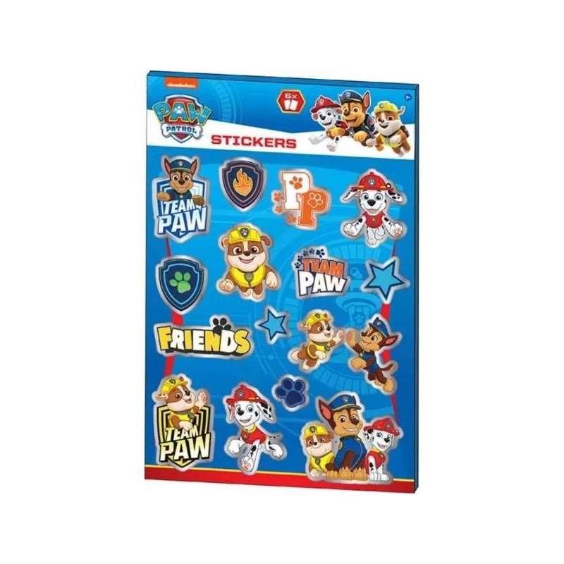 Mancs őrjárat kék csillogós matrica szett - 6 ív - Paw Patrol matrica